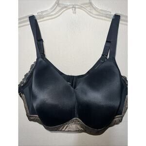 Modern Movement Bra Black Brown Lace Wire Free 40C Wireless Full Soft Cup